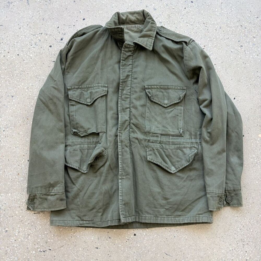 Vintage 50s M-65 OG-107 Army Military Green Field Jacket